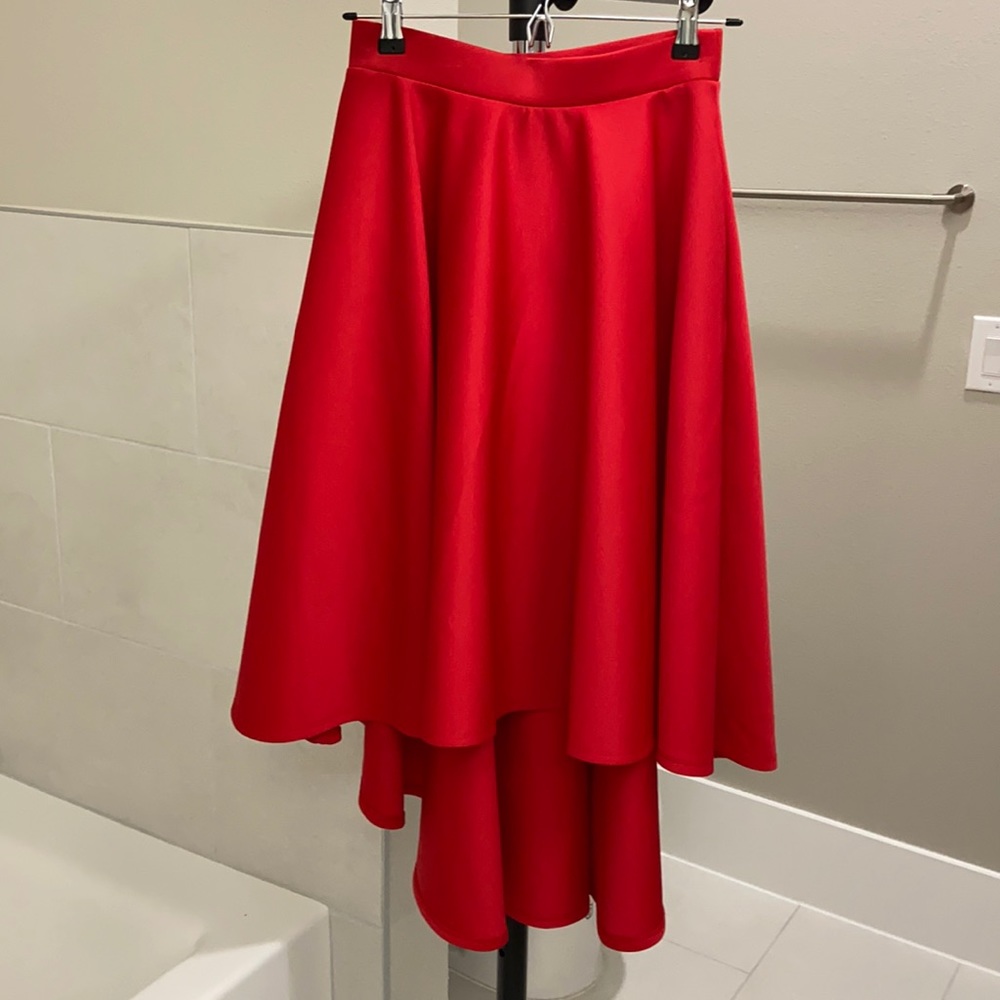 Red Hi-Low Skirt